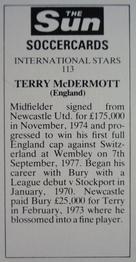 1978-79 The Sun Soccercards #113 Terry McDermott Back