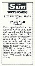 1978-79 The Sun Soccercards #136 David Nish Back