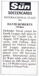 1978-79 The Sun Soccercards #161 David Roberts Back