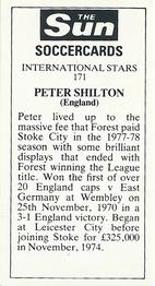 1978-79 The Sun Soccercards #171 Peter Shilton Back