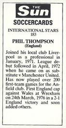 1978-79 The Sun Soccercards #183 Phil Thompson Back