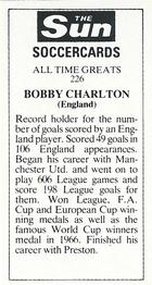 1978-79 The Sun Soccercards #226 Bobby Charlton Back