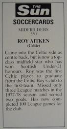 1978-79 The Sun Soccercards #550 Roy Aitken Back
