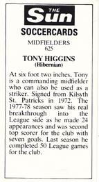 1978-79 The Sun Soccercards #625 Tony Higgins Back
