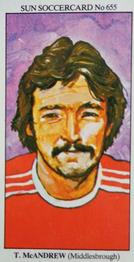1978-79 The Sun Soccercards #655 Tony McAndrew Front