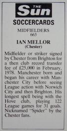 1978-79 The Sun Soccercards #663 Ian Mellor Back