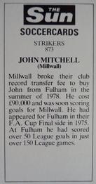 1978-79 The Sun Soccercards #873 John Mitchell Back