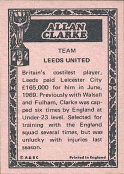 1969-70 A&BC Chewing Gum World Cup Giant Posters - A&BC World Cup Footballers #NNO Allen Clarke Back
