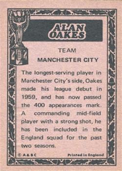 1969-70 A&BC Chewing Gum World Cup Giant Posters - A&BC World Cup Footballers #NNO Alan Oakes Back