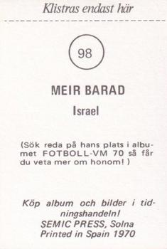 1970 Semic Press Fotboll VM 70 #98 Meir Barad Back