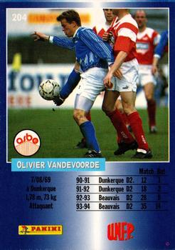 1994-95 Panini UNFP #204 Olivier Vandevoorde Back