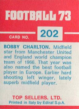 1972-73 Panini Top Sellers #202 Bobby Charlton Back