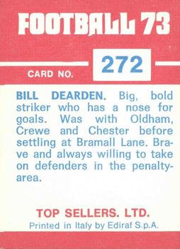 1972-73 Panini Top Sellers #272 Billy Dearden Back