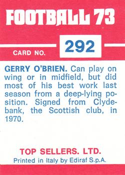 1972-73 Panini Top Sellers #292 Gerry O'Brien Back