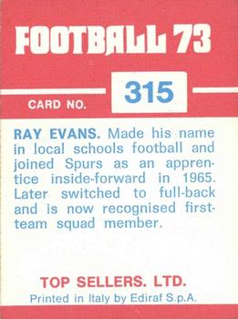 1972-73 Panini Top Sellers #315 Ray Evans Back