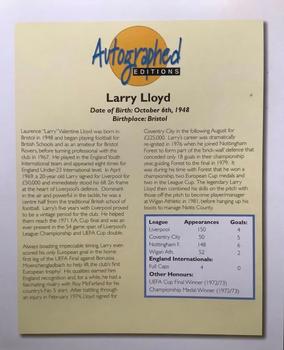 1998-99 Westminster Collection - British Football Greats Autographed Edition #NNO Larry Lloyd Back