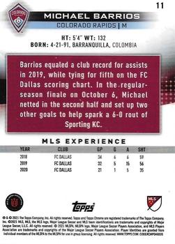 2021 Topps Chrome MLS #11 Michael Barrios Back