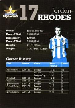 2010-11 Star Cardz Huddersfield Town #17 Jordan Rhodes Back