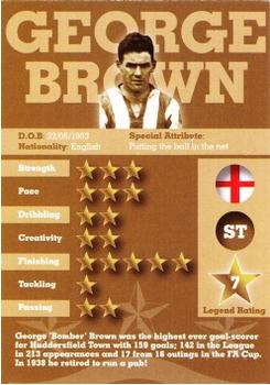 2011-12 Star Cardz Huddersfield Town - Legends #NNO George Brown Back