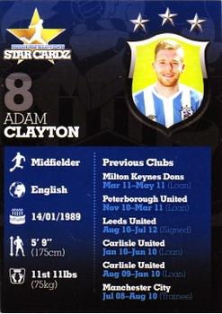 2012-13 Huddersfield Town Star Cardz #8 Adam Clayton Back