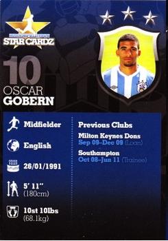 2012-13 Huddersfield Town Star Cardz #10 Oscar Gobern Back