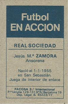 1977-78 Pacosa Futbol en Accion #NNO Zamora Back