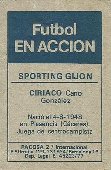1977-78 Pacosa Futbol en Accion #NNO Ciriaco Back
