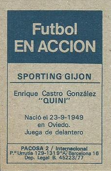 1977-78 Pacosa Futbol en Accion #NNO Quini Back