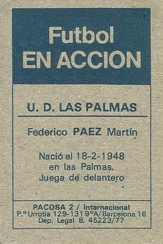 1977-78 Pacosa Futbol en Accion #NNO Paez Back