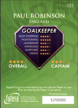 2009-10 Futera World Football Online Series 1 #51 Paul Robinson Back