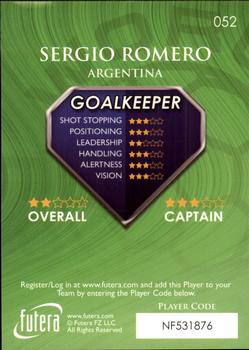 2009-10 Futera World Football Online Series 1 #52 Sergio Romero Back