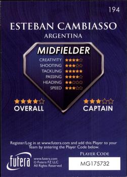 2009-10 Futera World Football Online Series 1 #194 Esteban Cambiasso Back