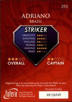 2009-10 Futera World Football Online Series 1 #292 Adriano Back