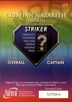 2009-10 Futera World Football Online Series 1 #377 Cristian Nazarit Back