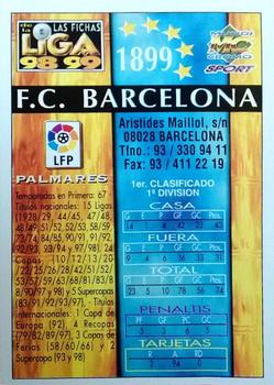 1998-99 Mundicromo Las Fichas de la Liga #1 Barcelona Back