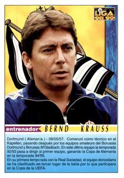 1998-99 Mundicromo Las Fichas de la Liga #38 Bernd Krauss Back