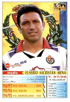 1998-99 Mundicromo Las Fichas de la Liga #192 Eusebio Back
