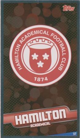 2020-21 Topps Mega Match Attax SPFL #37 Hamilton Academical Club Badge Front