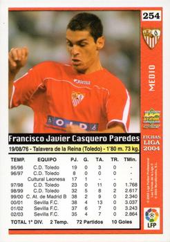 2003-04 Mundicromo Las Fichas de la Liga 2004 #254 Casquero Back