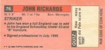 1980-81 Topps Footballer (Pink Back) - Singles #76 John Richards Back