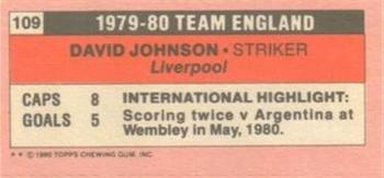 1980-81 Topps Footballer (Pink Back) - Singles #109 David Johnson Back