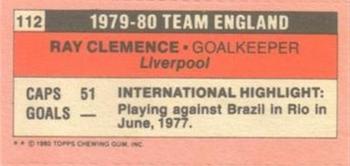 1980-81 Topps Footballer (Pink Back) - Singles #112 Ray Clemence Back