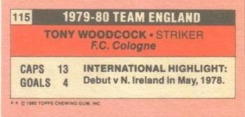 1980-81 Topps Footballer (Pink Back) - Singles #115 Tony Woodcock Back