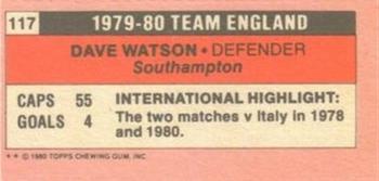 1980-81 Topps Footballer (Pink Back) - Singles #117 Dave Watson Back