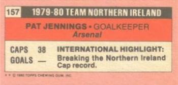 1980-81 Topps Footballer (Pink Back) - Singles #157 Pat Jennings Back