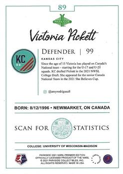 2021 Parkside NWSL Premier Edition #89 Victoria Pickett Back