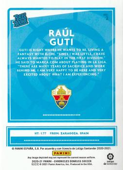2020-21 Panini Chronicles - Donruss Rated Rookies La Liga #2 Raul Guti Back