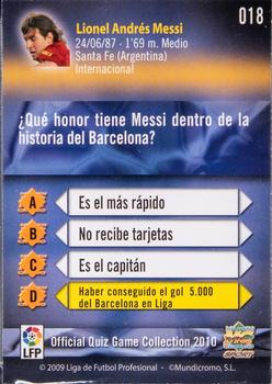 2009-10 Mundicromo Las Fichas de la Liga 2010 #18 Messi Back