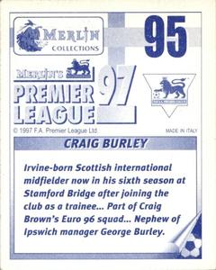 1996-97 Merlin's Premier League 97 #95 Craig Burley Back