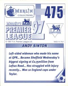 1996-97 Merlin's Premier League 97 #475 Andy Sinton Back